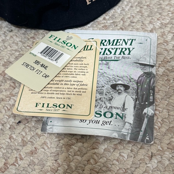 Filson Co Black Cap Hat Men’s Size L/XL Made in USA - NWT - Picture 4 of 9